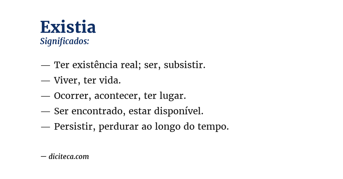 Significado de existia