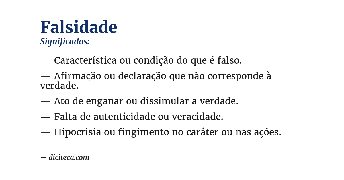 Significado de falsidade