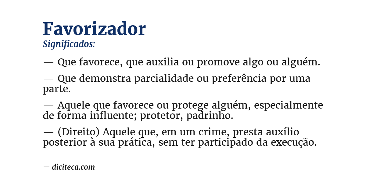 Significado de favorizador
