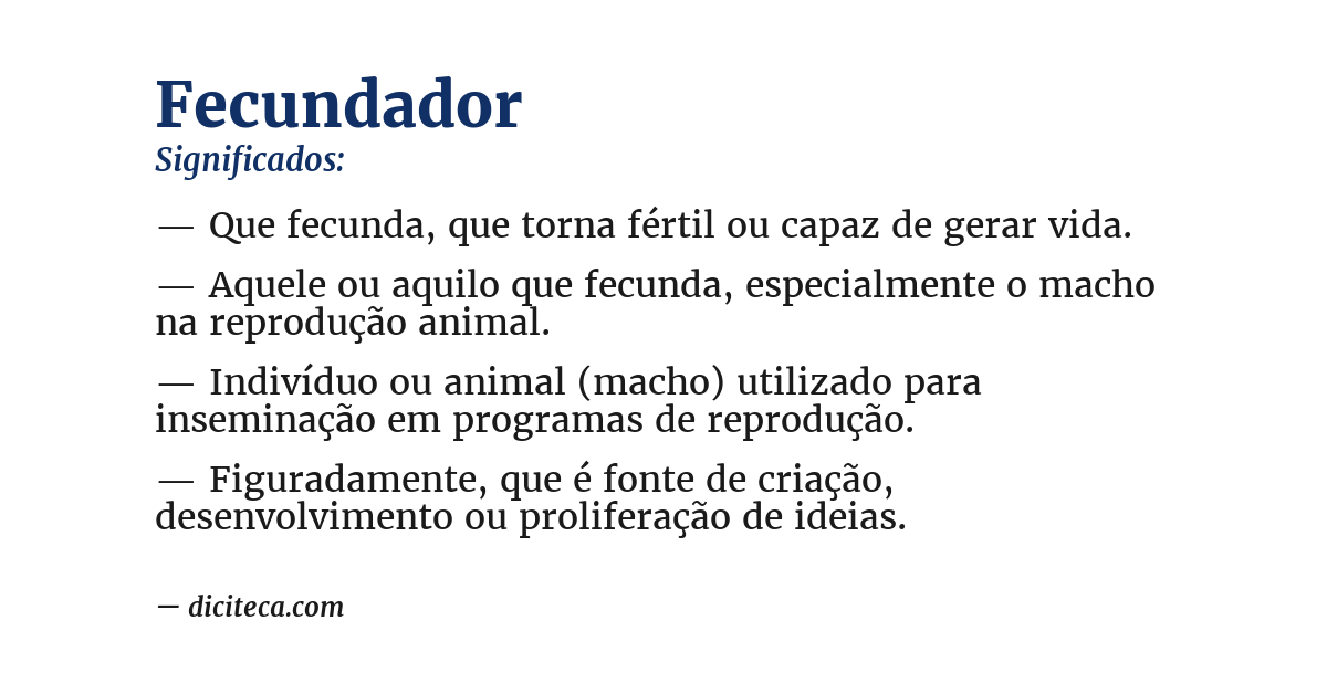 Significado de fecundador