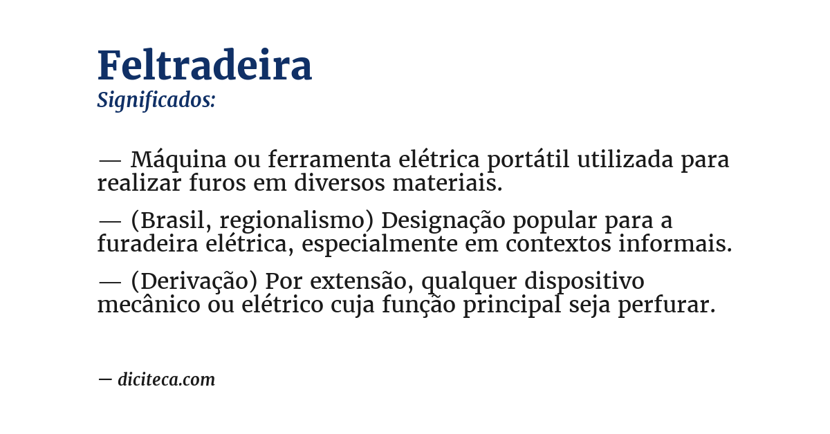 Significado de feltradeira