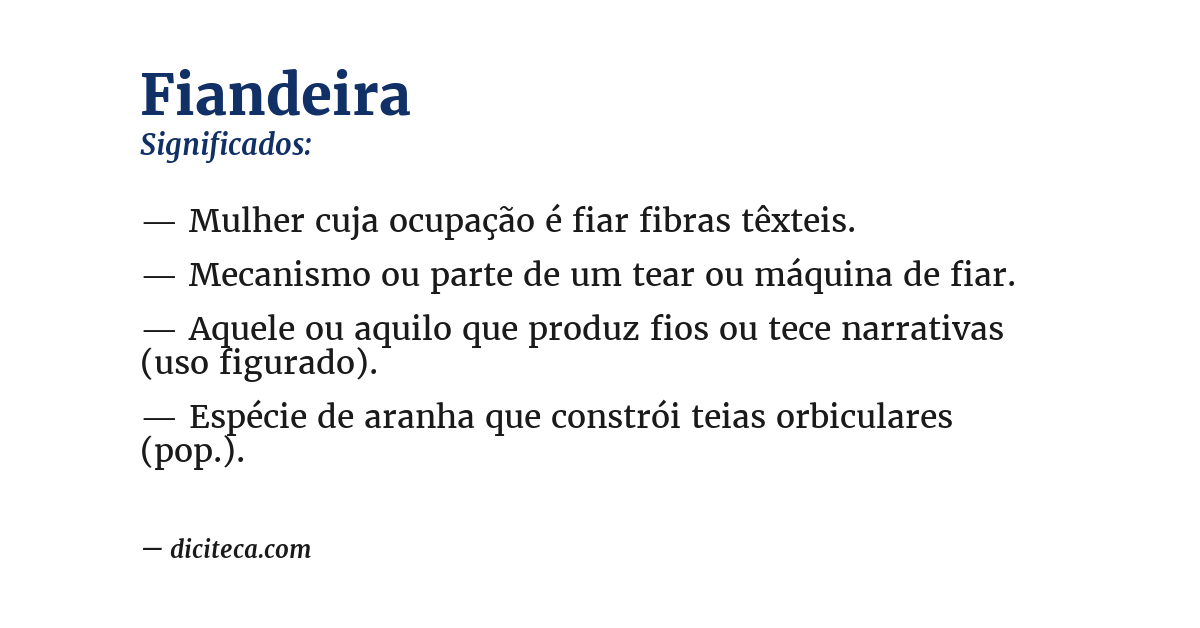 Significado de fiandeira