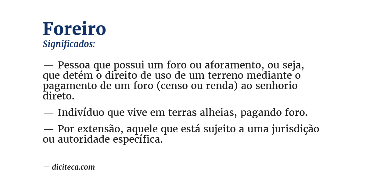 Significado de foreiro