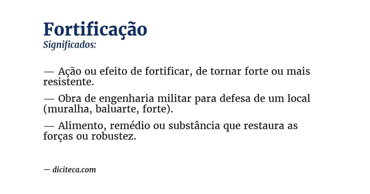 Significado de fortificação