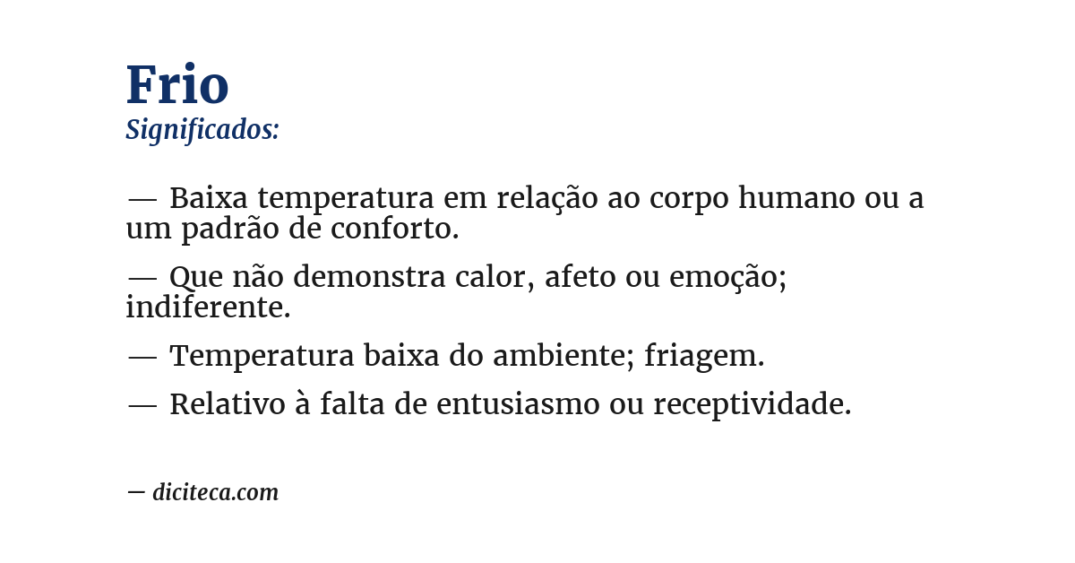 Significado de frio