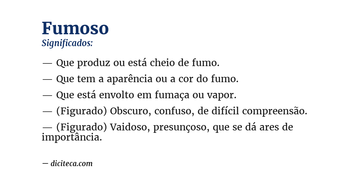 Significado de fumoso