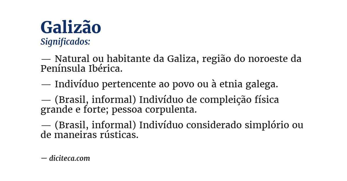 Significado de galizão