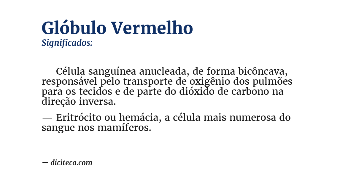 Significado de glóbulo vermelho