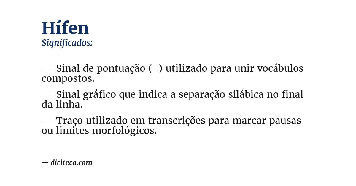 Significado de hífen