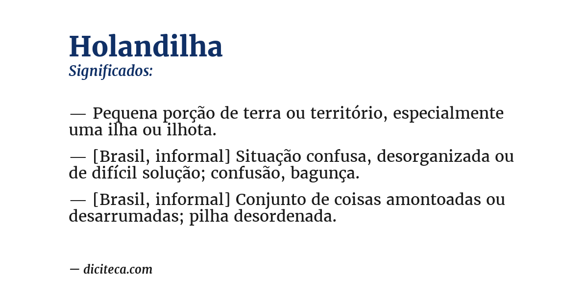 Significado de holandilha