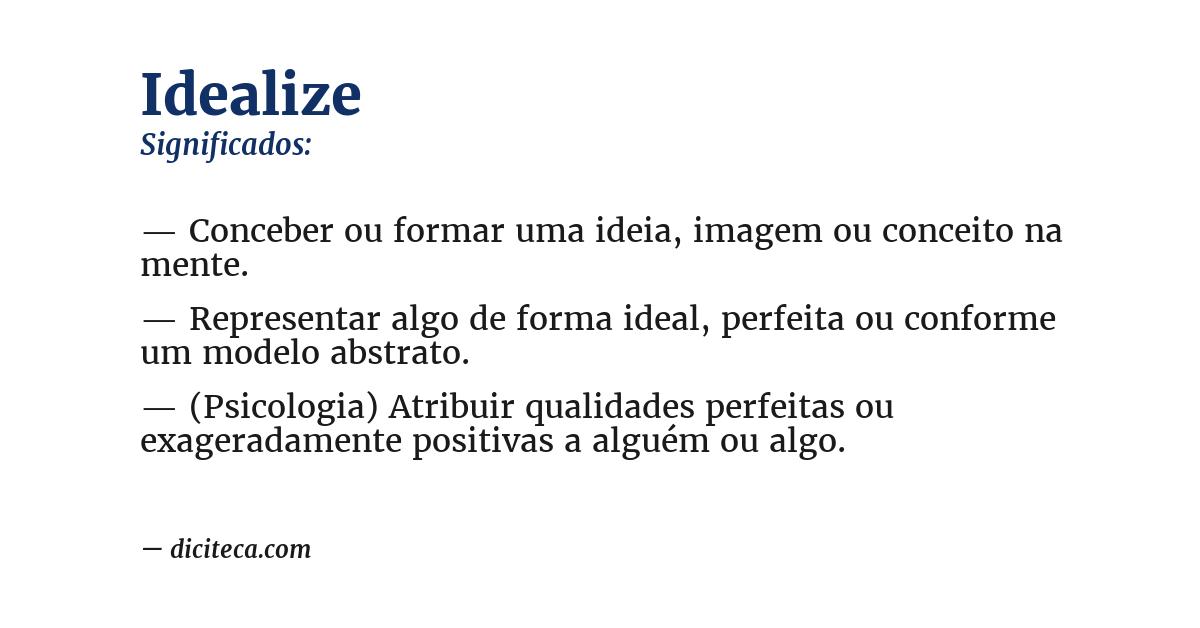 Significado de idealize