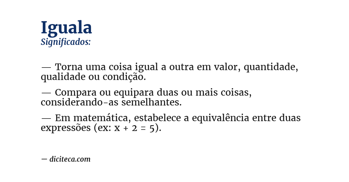 Significado de iguala