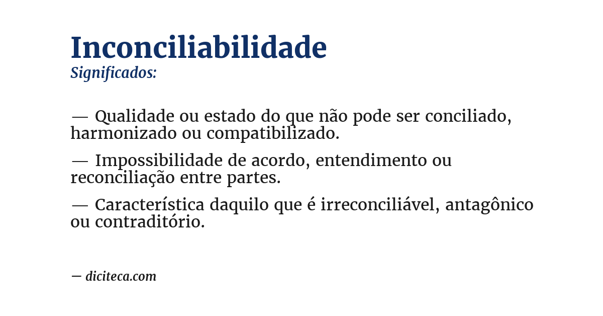 Significado de inconciliabilidade