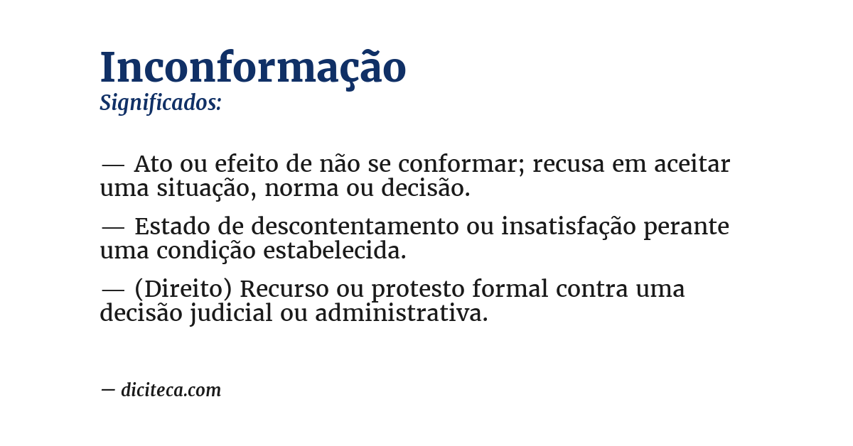 Significado de inconformação