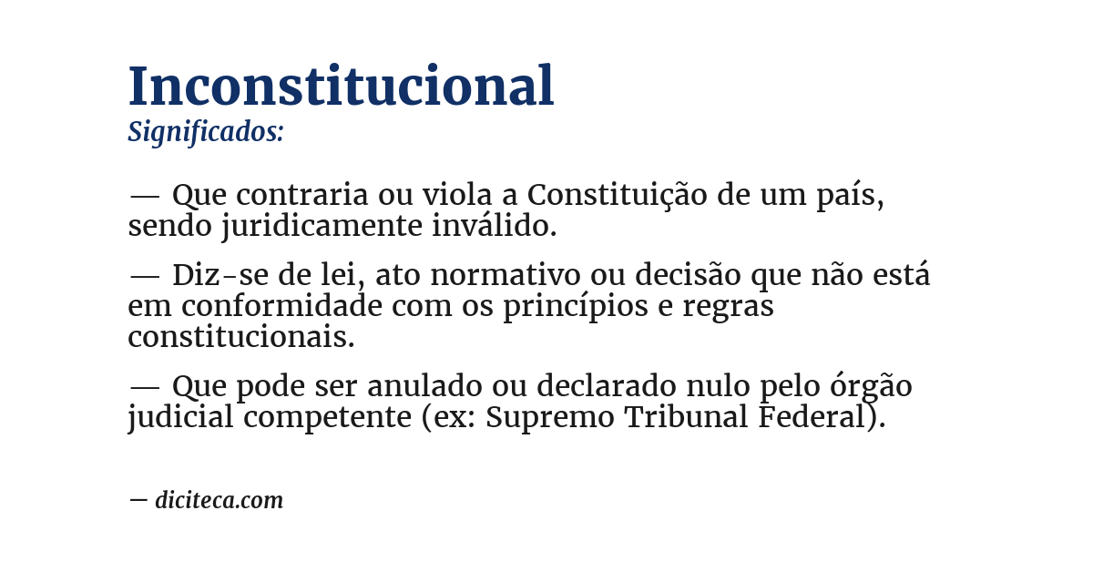Significado de inconstitucional