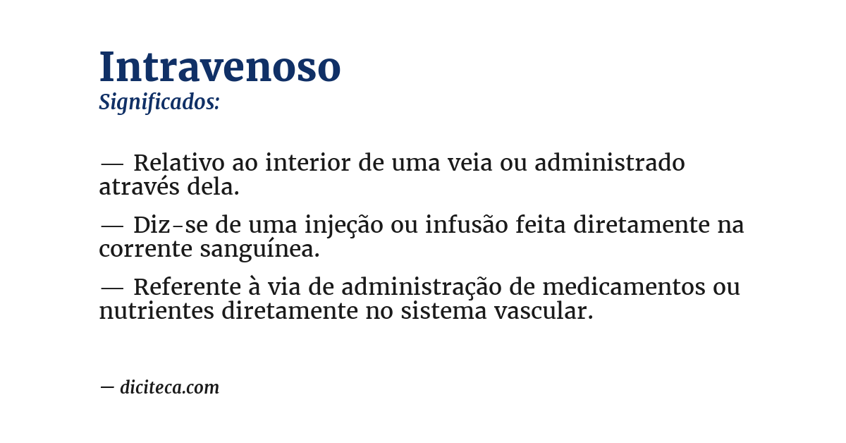 Significado de intravenoso