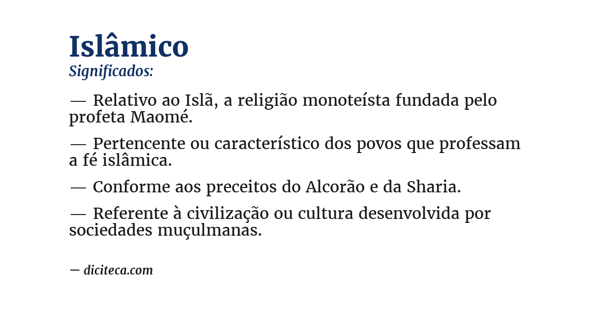 Significado de islâmico