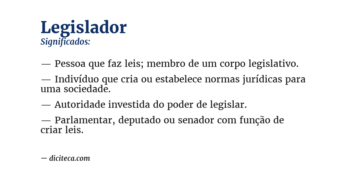 Significado de legislador