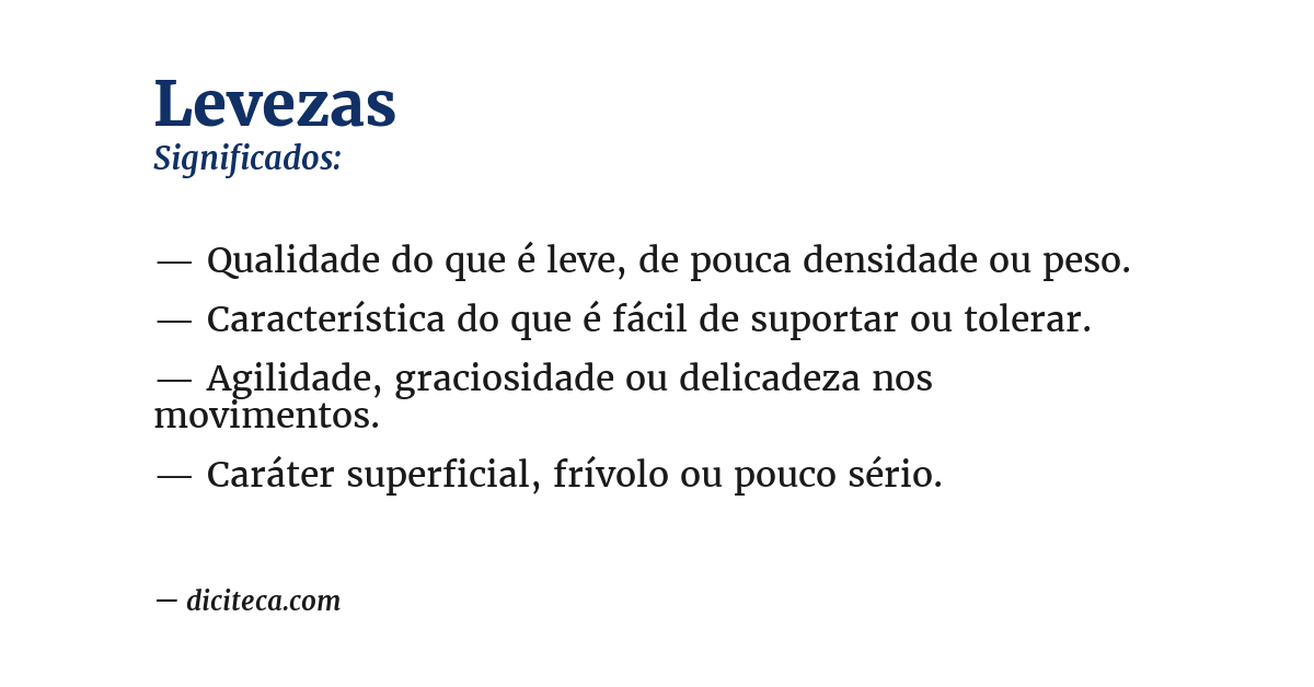 Significado de levezas
