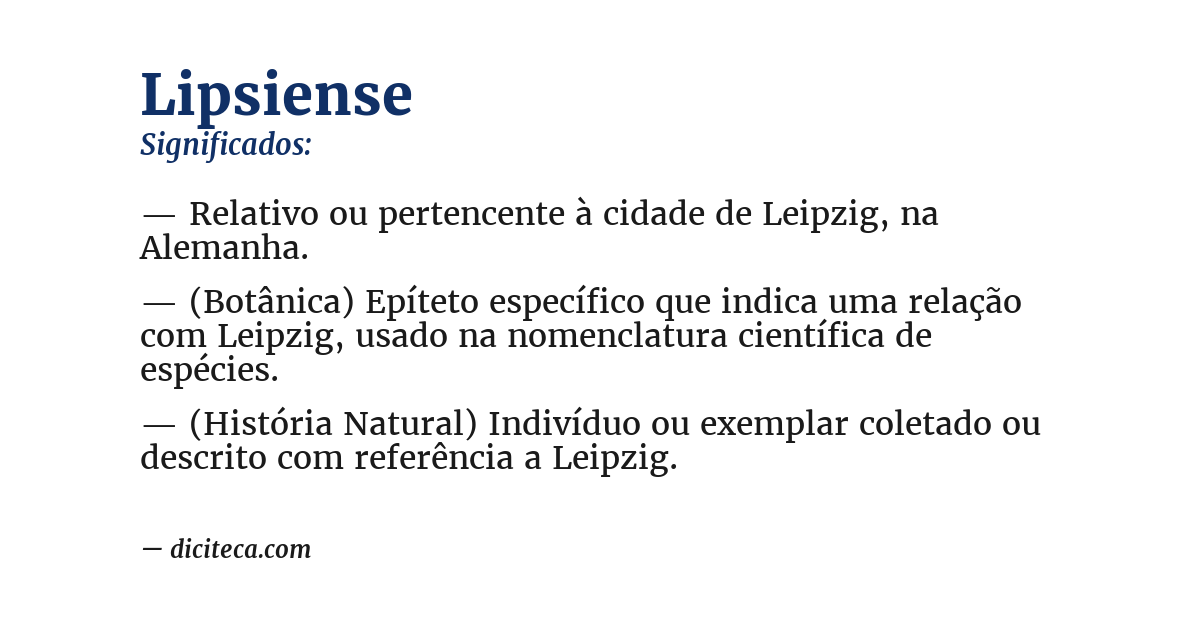 Significado de lipsiense
