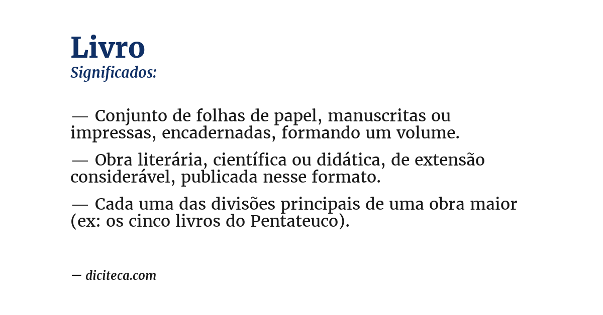 Significado de livro