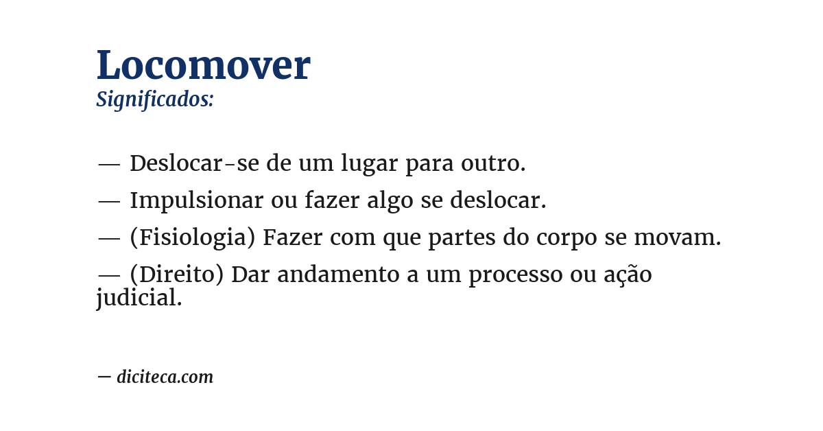 Significado de locomover