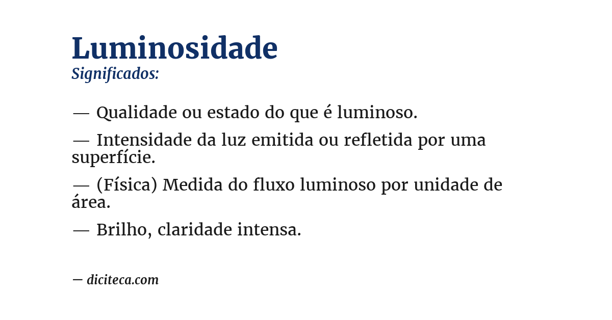 Significado de luminosidade