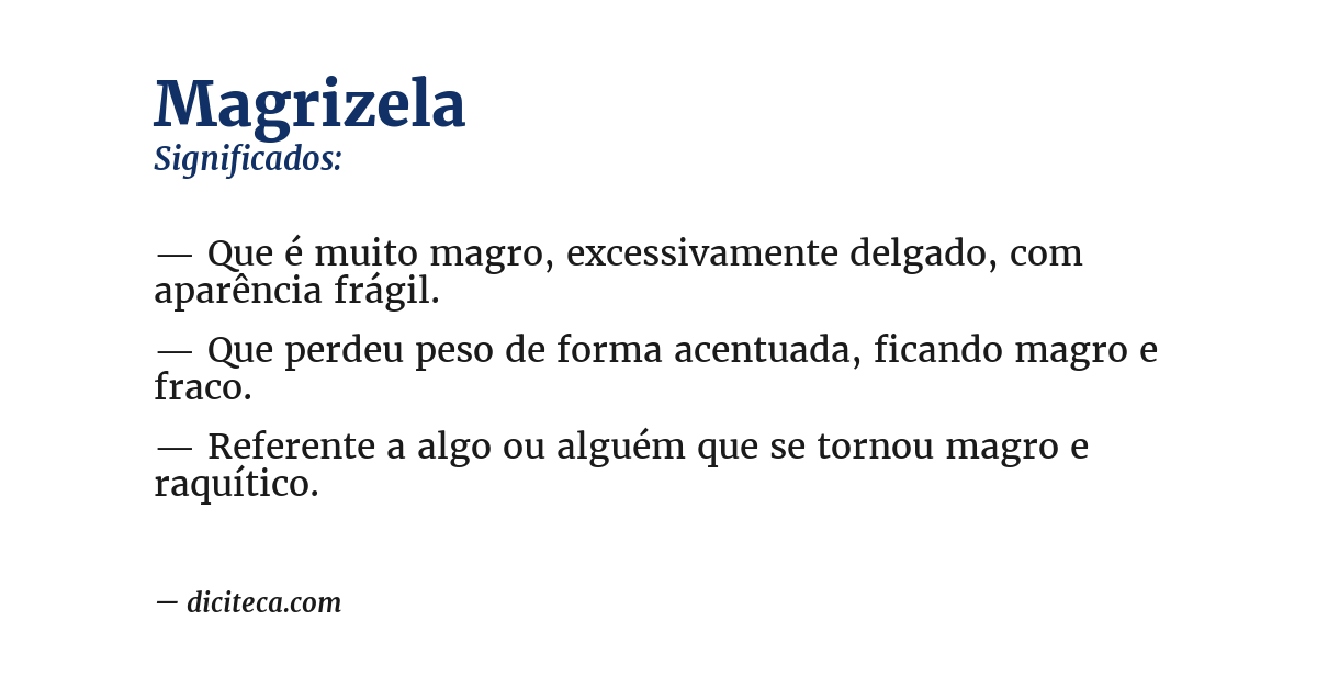 Significado de magrizela