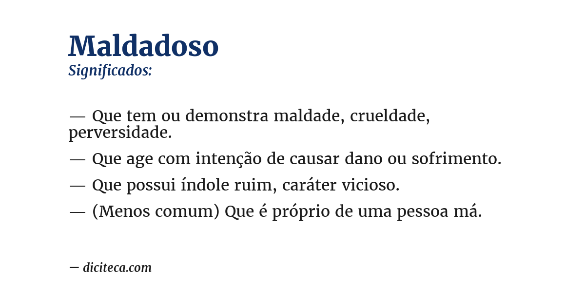 Significado de maldadoso