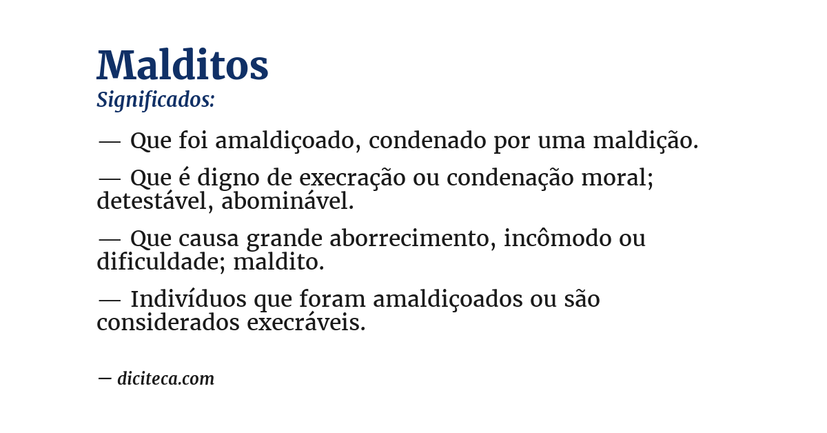 Significado de malditos