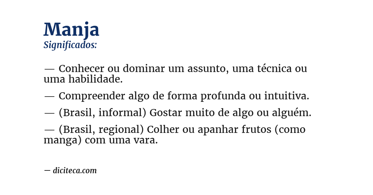 Significado de manja
