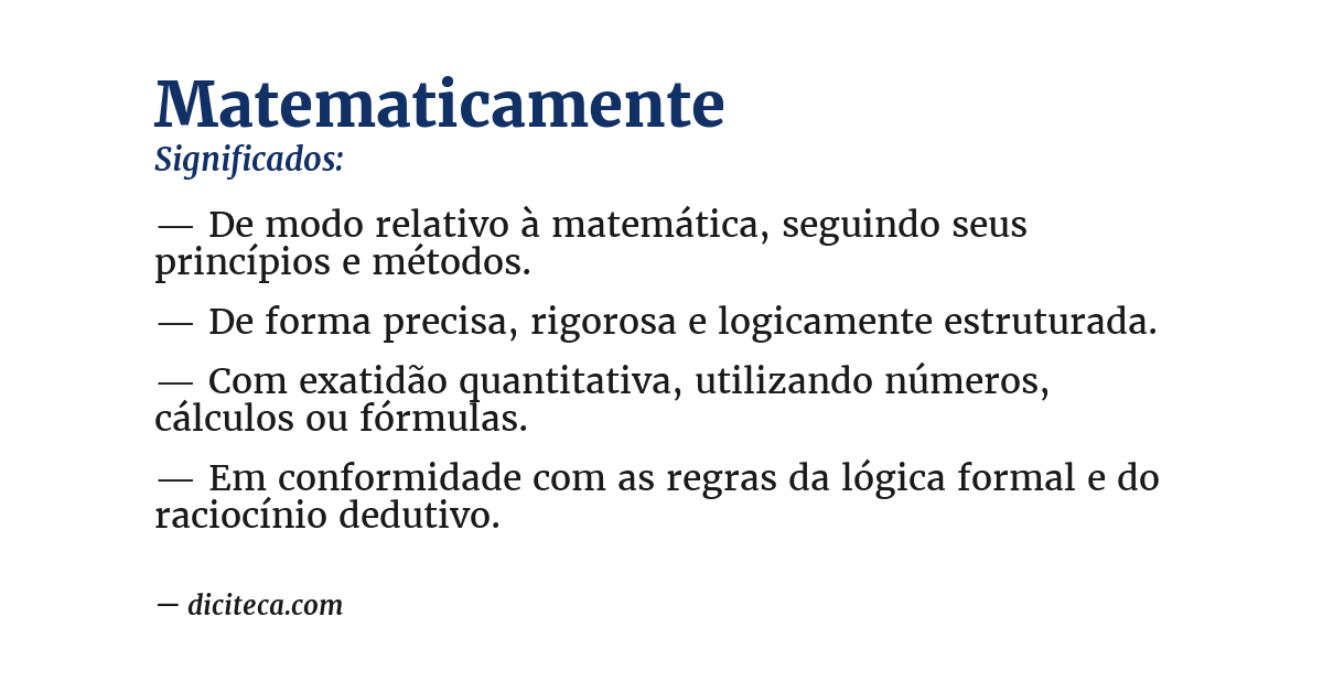 Significado de matematicamente