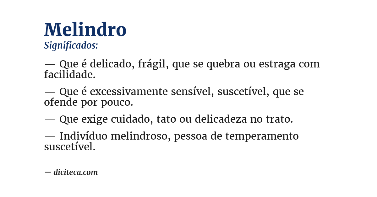 Significado de melindro