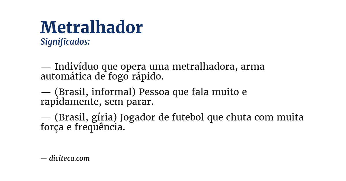 Significado de metralhador