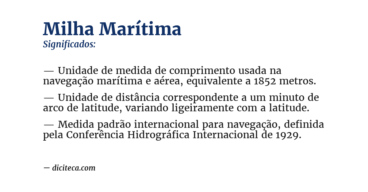 Significado de milha marítima
