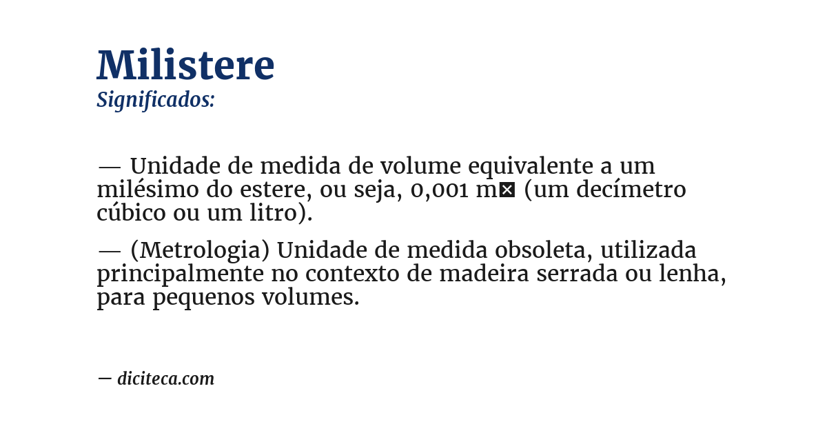 Significado de milistere