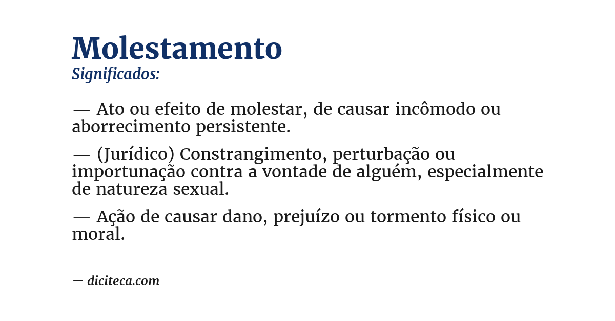 Significado de molestamento
