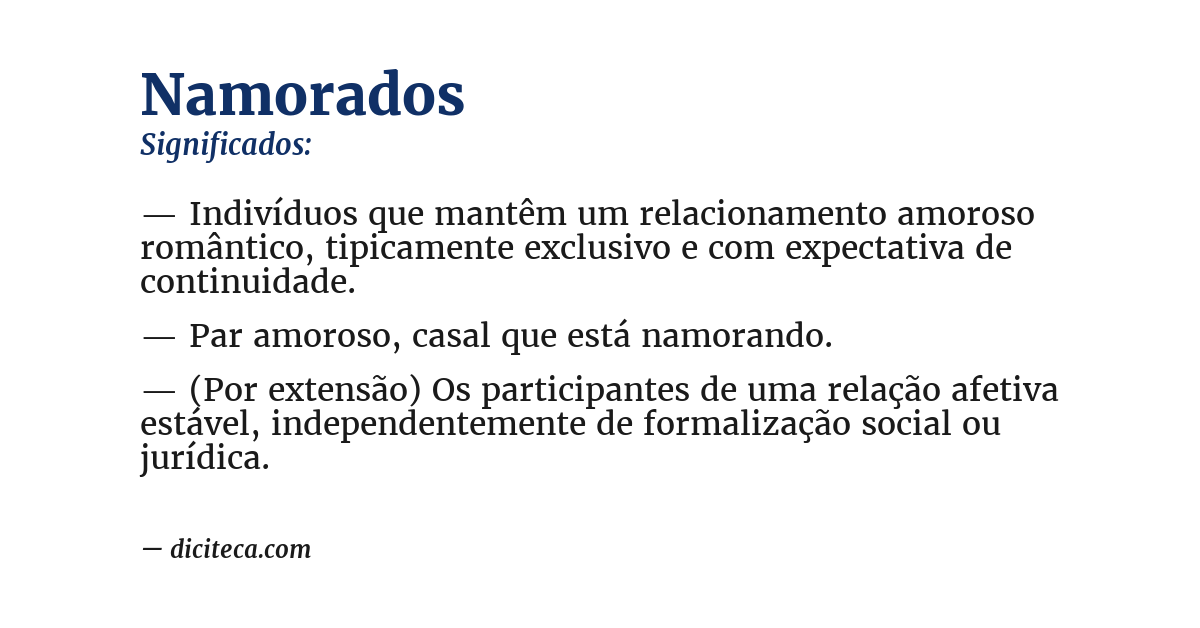 Significado de namorados