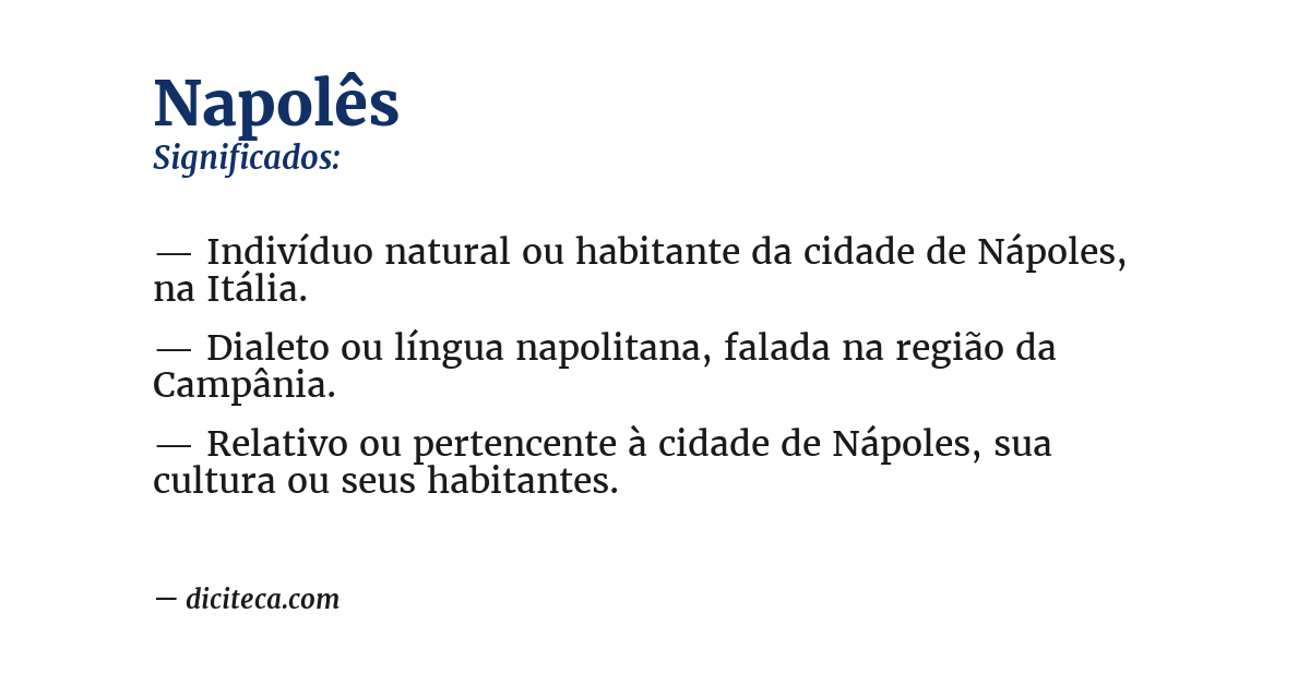 Significado de napolês