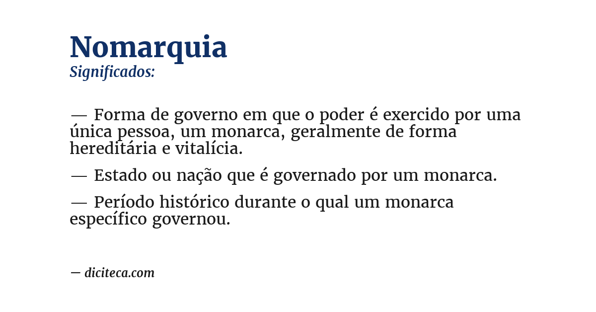 Significado de nomarquia