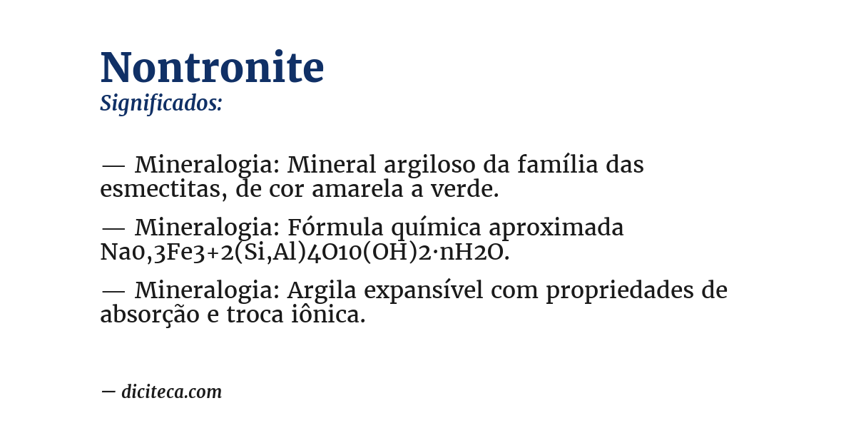 Significado de nontronite