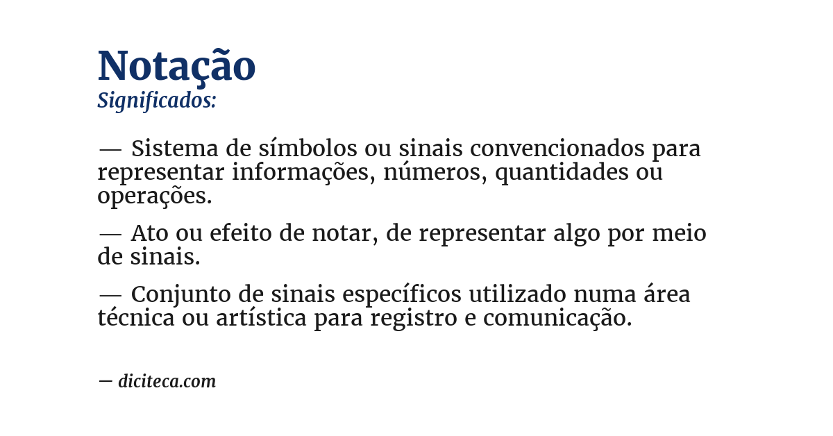 Significado de notação