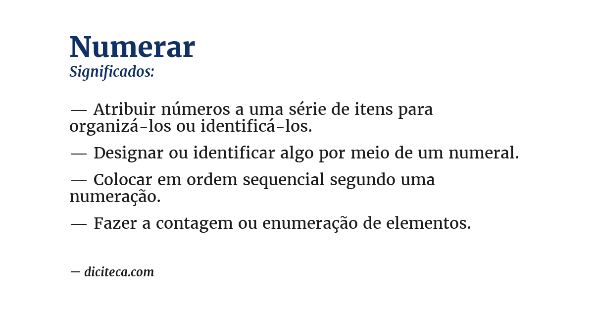 Significado de numerar