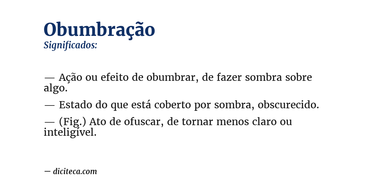 Significado de obumbração