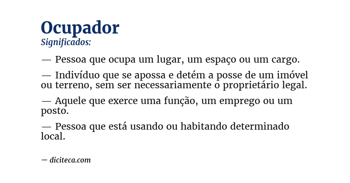 Significado de ocupador