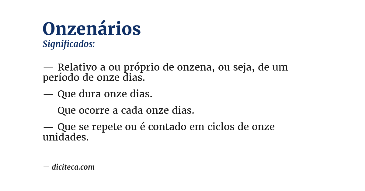 Significado de onzenários