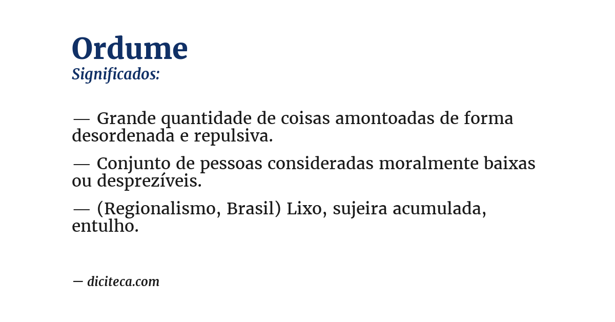 Significado de ordume