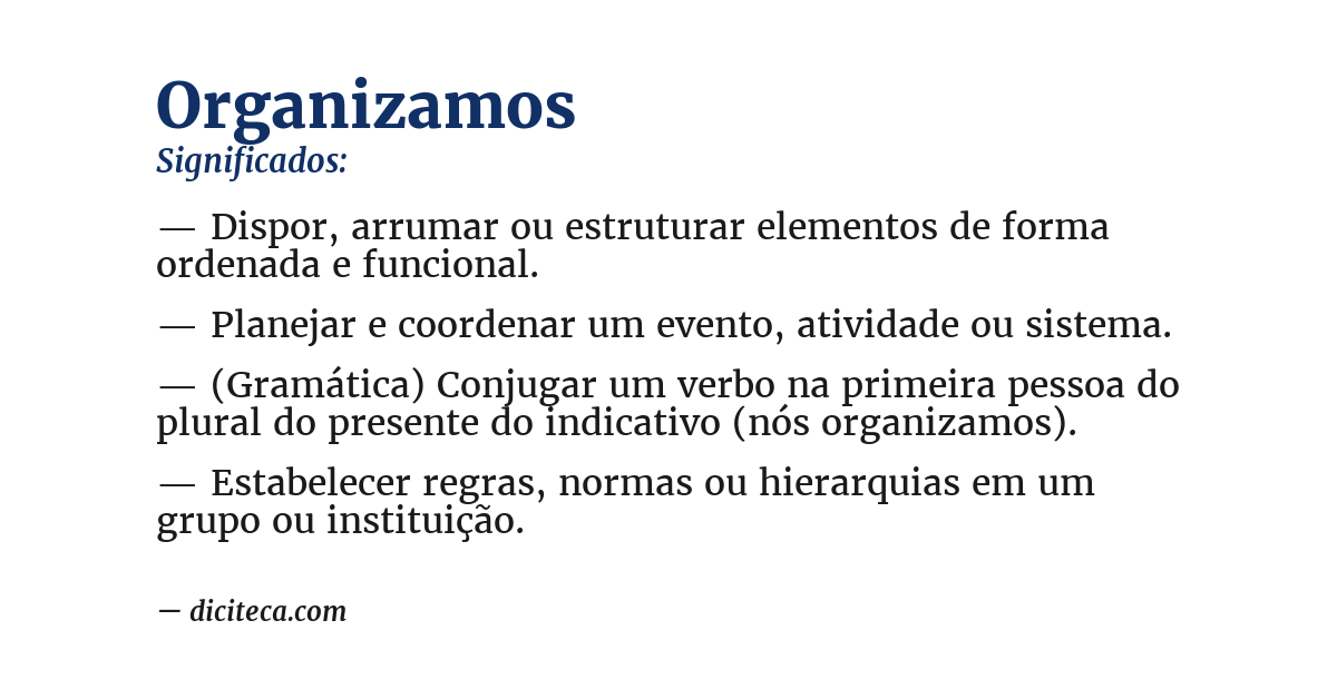 Significado de organizamos