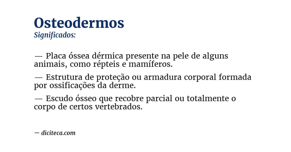 Significado de osteodermos