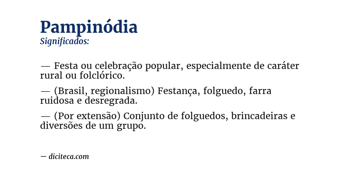 Significado de pampinódia